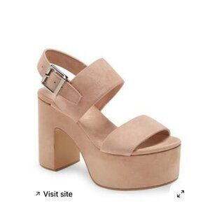 Jeffrey Campbell Moody Platform Sandal in Blush Suede (Size 8)